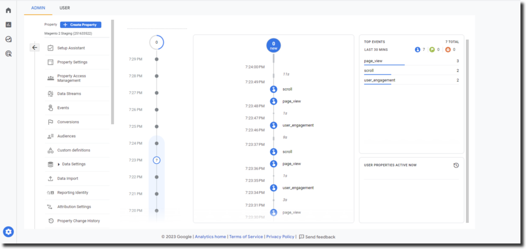 Debug Magento 2 Google Analytics 4 : Debug View