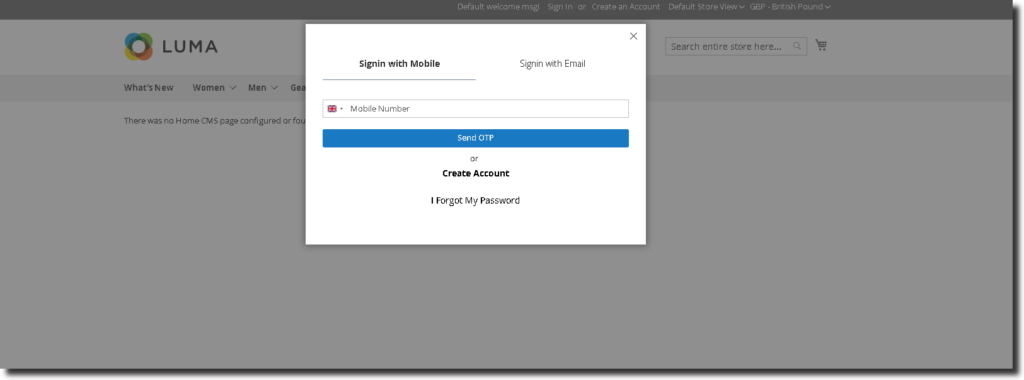Magento 2 OTP Login:- Login with Mobile Number