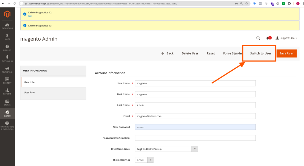 Magento 2 Admin Account  Switcher : Login to admin