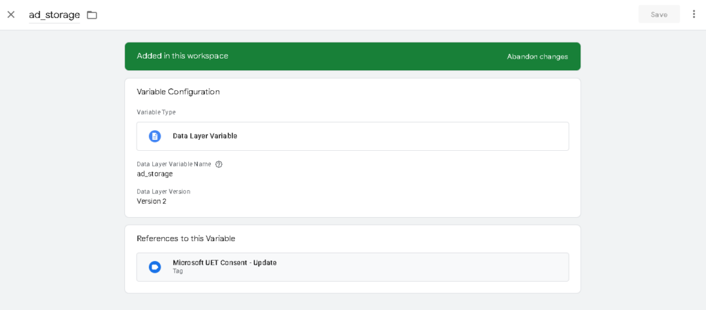Microsoft Bing Consent Mode on Magento 2 : Ad Storage Variable