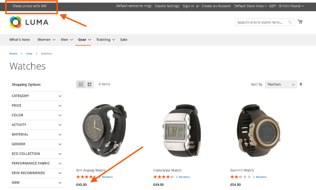 Show Prices Without VAT