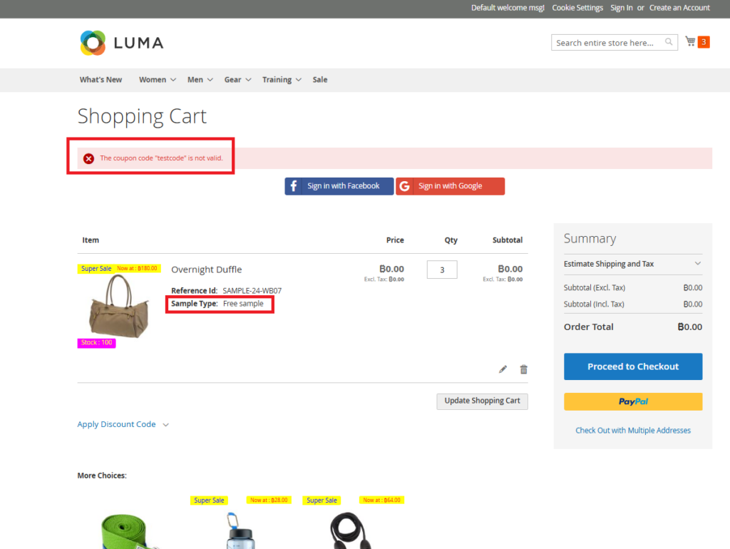 Magento 2 Sample Product: Coupon Code
