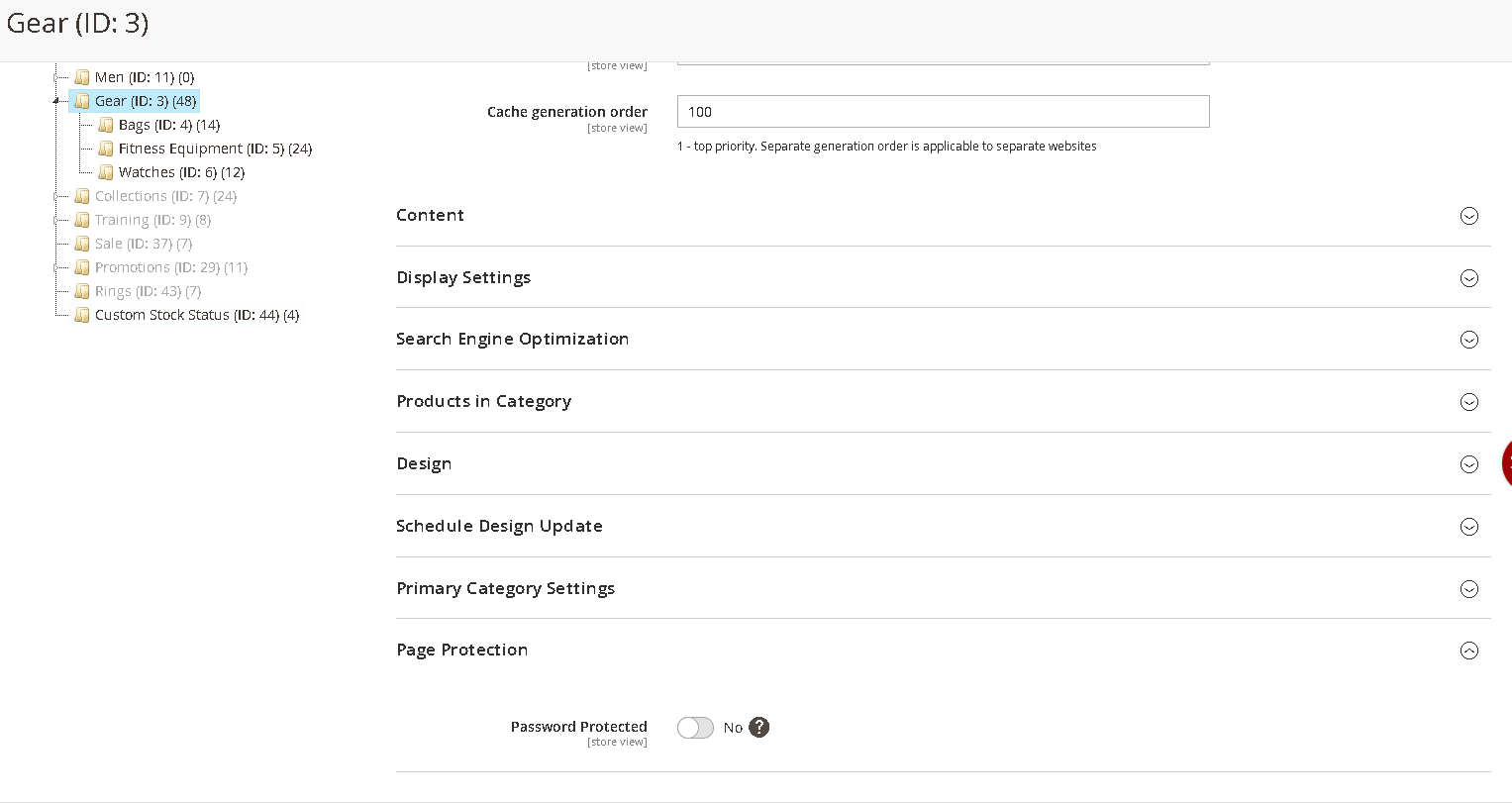 Category Password Protection