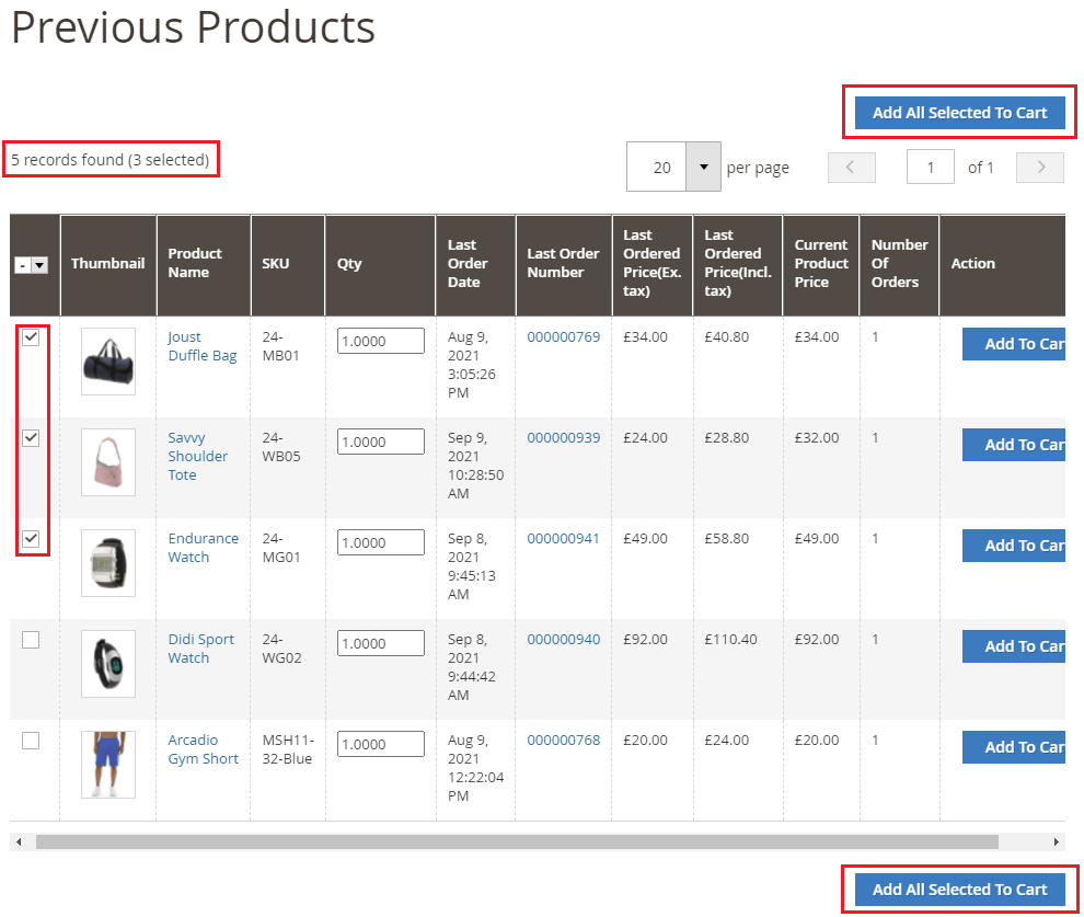 previous products scenario 2